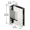 CRL Vienna 037 Series Chrome Wall Mount Shower Door Hinge