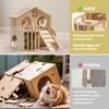 Guinea Pig Hideout, Wooden 2-Tier Guinea Piggy Castle House Habitat