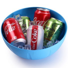 YBM HOME 10-Inch Plastic Serve Mixing Bowl for Everyday Meals - Ideal for Cereal, Snacks, Popcorn, Salad, and Fruits, Microwave Safe, Blue