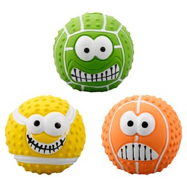 GLADFRESIT 3 Pcs Squeaky Dog Ball - Latex Rubber Dog Squeak Toys, Soft Bouncy Fetch Balls for Medium and Small Pets, Interactive Play and Puppy Chew Toy