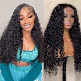 Original Vietnamese Raw Hair Wig Bone Straight Burmese Curly 13x4 HD Lace Front Wig 100% Natural Human Hair Wigs for Black Womenstyle: Deep Wave, stretched length: 12 inches, Lace Size: hd 5x5 closure wig 180%