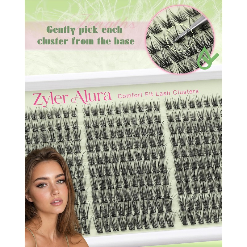 Lash Clusters Individual Eyelashes Natural Lashes C Curl-ZK99 V65