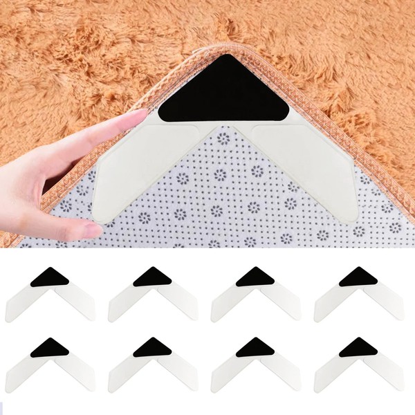 24 Pieces Carpet Non-Slip Underlay, Washable and Reusable Carpet Non-Slip