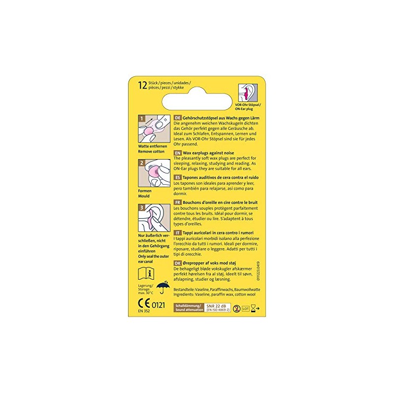 Ohropax - Tapones para los oídos clásicos - 12 tapones