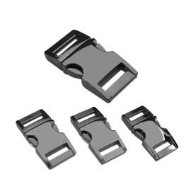 10 Pack Metal 5/8"(15mm) Side Release Buckle for Paracord Bracelets Pets Collar Bag Backpack Strap Webbing Leather DIY Craft #FLQ102-15B GunBlack
