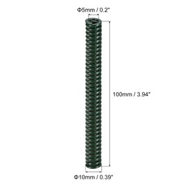sourcing map Pack of 2 3D Printer Compression Spring 10 mm Outer Diameter 100 mm Long Spiral Embossing Compression Form Spring for 3D Printer Electrical Part Green