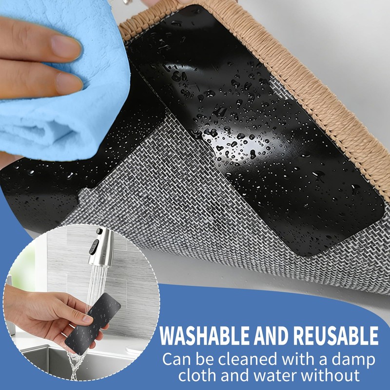 12 Pcs Rug Grippers for Laminate Floor,Anti Slip Rug Underlay