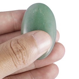 KYEYGWO Natürliche Reiki Heilung Grüner Aventurin Kristall Sorgen Stein für Meditation Entspannung, Palmen und Daumen Massage Steine Eignen für Stressabbau