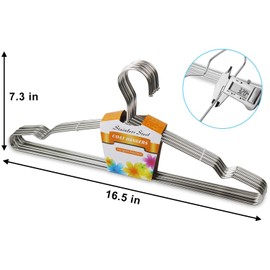 40 Pack Clothes Hangers, Stainless Steel Strong Wire Hangers Space Saving Metal Hangers Coat Hangers Suit Hangers, Great for Daily Use -16.5 Inch, Silver