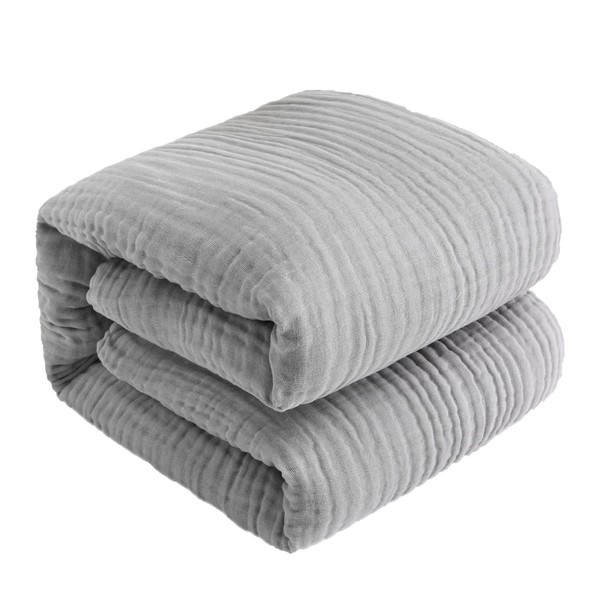 Gauze Blanket, Single, 6 Layer, 100% Cotton, Summer, Lightweight, Large, 100% Cotton, Washable, Natural, Moisture Absorption, Breathable, Quilt Blanket, Skin Comforter, Cooling Countermeasure, Gauze