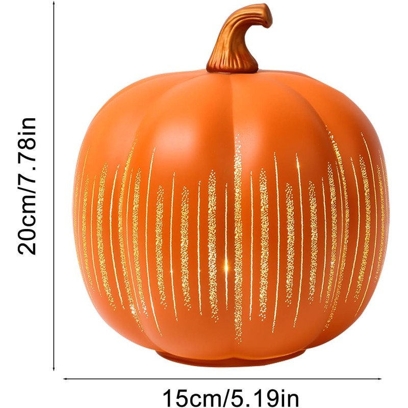 Thanksgiving Starry Night LED Pumpkin Lights, Decorative Timer Illuminated Resin