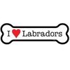 I Heart (Love) Labradors Dog Bone Fridge/Car Magnet  2"x7" USA Made Waterproof