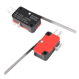 DWEII 10Pcs Lead Limit Switch Long Straight Hinge Lever V-153-1C25 Lead Limit Switch SPDT Switch Silver Base Contact Roller Swing