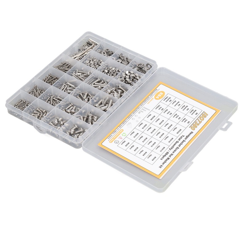 884 Pcs Screw Nut Washer Wrench Kit M2 M3 M4