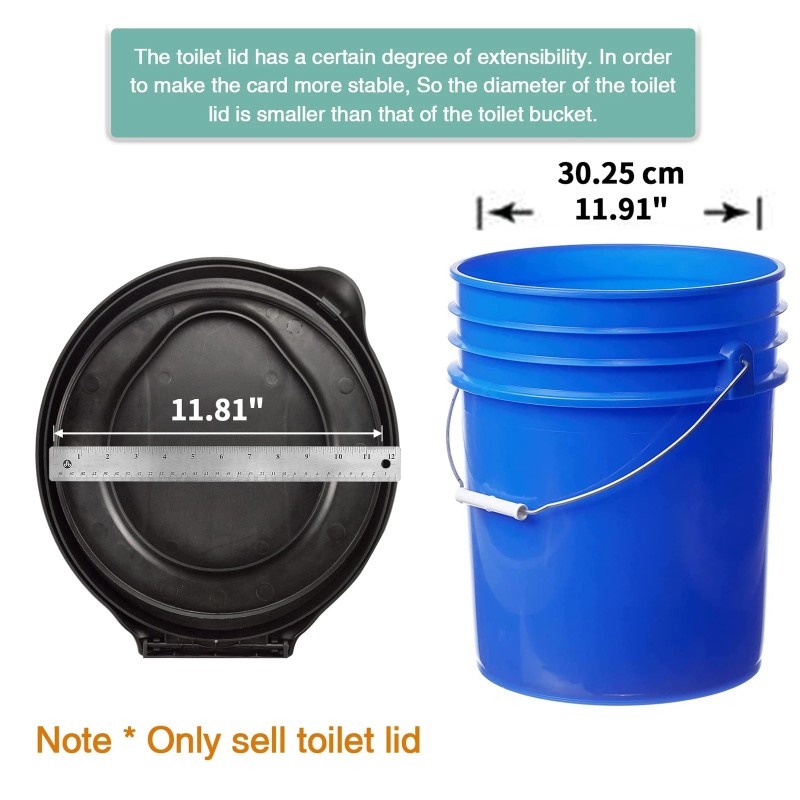 Sailortenx Bucket Toilet Seat with lid,5 Gallon Luggable Loo Bucket