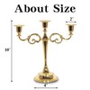 SUJUN 3-Candle Metal Candelabra Candlestick Holders 10.6 inch Tall Candle