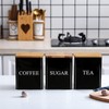 Bekith 3 Pack Tea Sugar Coffee Canister Set with Bamboo