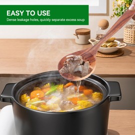 Slotted Strainer and Skimmer Spoon,Wooden Scoop Slotted Spoons for Cooking,Colander Ladle Skimmer Scoop for Kitchen Cooking