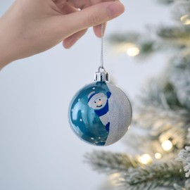 Valery Madelyn Christmas Baubles, 9 Pieces, 6 cm Christmas Tree Baubles with Gift Package, Christmas Tree Decoration with Hanger, Decoration, Christmas, Theme Silver Blue
