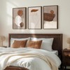 Framed Neutral Abstract Wall Art, 3 Piece Earth Tones Rustic