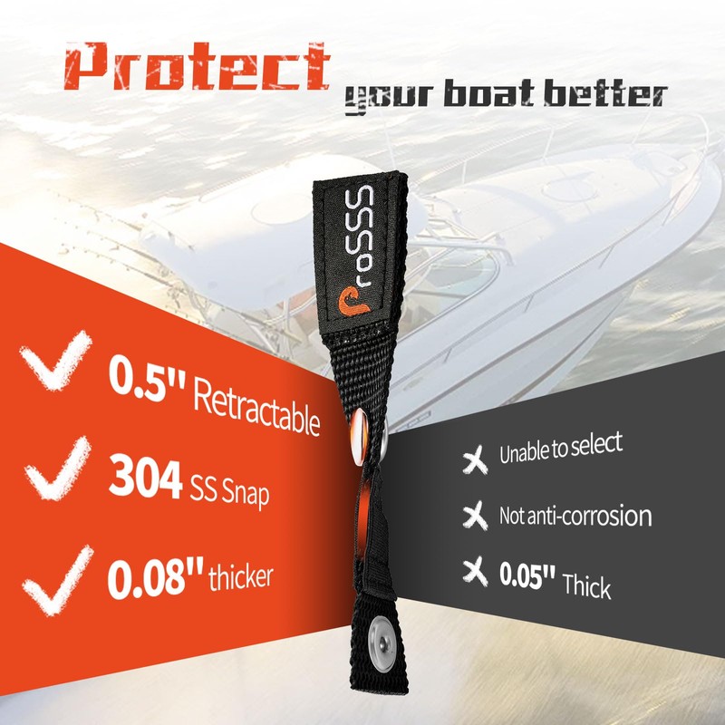 ProSSS Boat Cover 304 Steel Snap Extender for Boat Canvas,