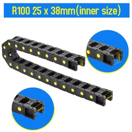 Qimoo 39.3 inch Plastic Drag Chain Cable Carrier, 1m Open Type Wire Drag Chain Cable Carrier R75 25 * 38mm Cable Drag Chain for CNC Router Electronic Industrial Machine