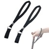 Walking Cane Wrist Strap 2-Pack 24cm Adjustable Black Nylon Crutch Hand Lanyards for Seniors Outdoor Mobility Hiking Pole Holder Accessories