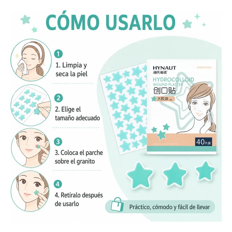Parches Hidrocoloides Estrella Acne 2 Cajas 80 Pzs