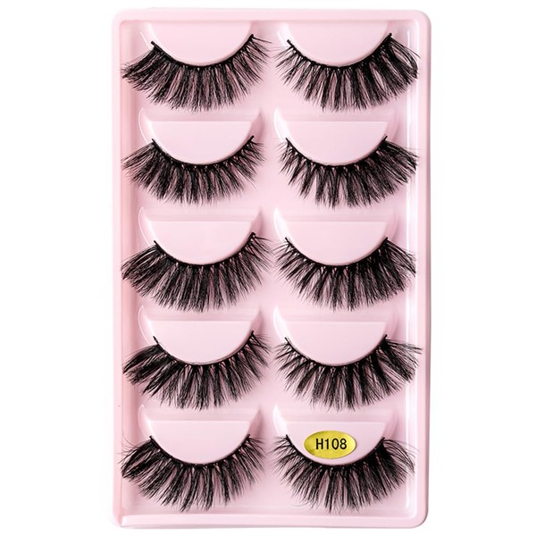 5 Pairs 3D Long False Eyelashes Fake Mink Eyelashes Ultra