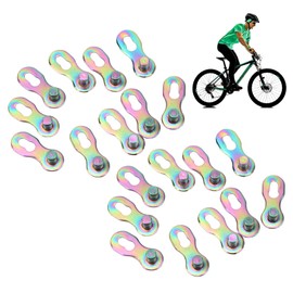 HERCHR 10 Pairs 9 Speed Chain Link Bike Missing Chain Link Master Link Bicycle Chain Stainless Steel Chain Link Connector, Colored