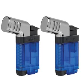 Palió Pistola Angled Double-Jet Flame Lighter (Blue) Pack of 2