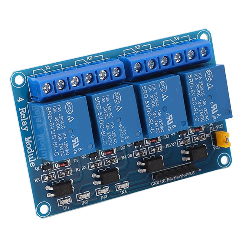 2PCS 4 Channel Relay Module Optocoupler Isolation ABS Solid State