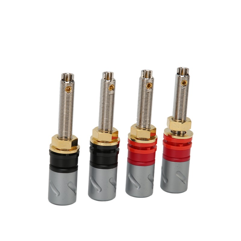4 Pcs Banana Plug Connector Pure Copper 4mm Rhodium Plating