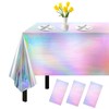 3 Pack Iridescent Tablecloth, 54" x 108" Birthday Party Table