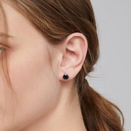 jiamiaoi Fashion High-Quality Earrings Silver 925 Sparkling 5A + Cubic Zirconia Stud Earrings Diamond Earrings Men / Women Hypoallergenic Earrings 4 mm 5 mm 6 mm 7 mm 8 mm