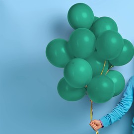 delka 12-Inch Latex Birthday Balloons - Pack of 25, Green | Suitable for Kids Party Decorations, Baby Shower, Wedding, Christmas, New Year Eve Decoration & Celebration| Helium Gas or Air Inflated