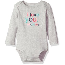 Carters Baby Girl I Love Her Mommy Bodysuit, Grey