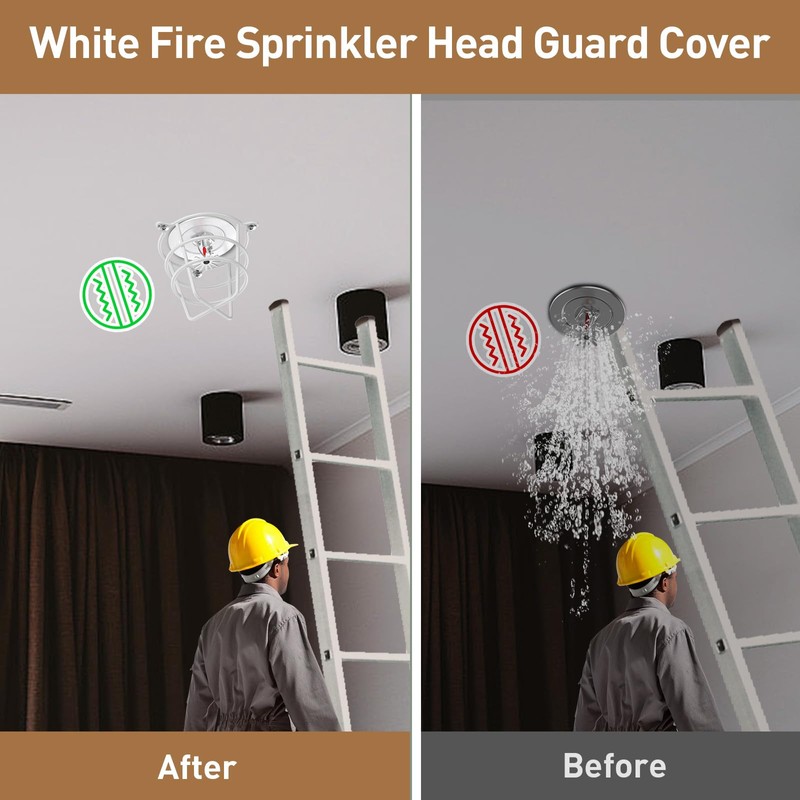 8 Pcs White Fire Sprinkler Head Guard Cover,Durable Fire Spirnkler