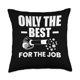Only The Best For The Job Leaf Blower Autumn Throw Pillow