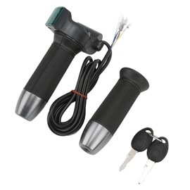 Electric Bike Handlebar Throttle Twist Grip Plastic Twist Throttle Accelerator Handle Grip with Display Green Screen Rocket Lock