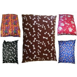 Large Dog Bed Pillow Cover Only - Size 37" x 27" Outer Cover with Removable Zip - Random Colors - Inner Filling Not Included (Large 37 x 27 inches, Cover Only)