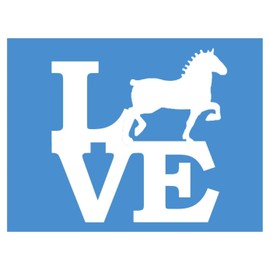 EZ-STIK Draft Horse trot loveJ362 6x6 inch Sticker Draft Horse Decal