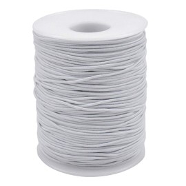 Elastic Band, 100 m x Diameter 1 mm, Round Rubber Cord for Sewing DIY Jewellery, Clothing, Sewing Accessories, Elastic Band, Rubber Cord, Rubber Hat Elastic, Rope, White
