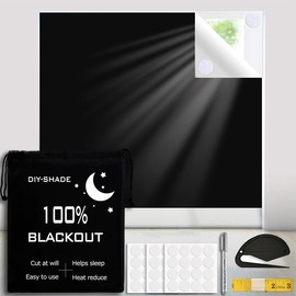 Blackout Blinds 200x145cm, 100% Blackout Shades for Window, Portable Blackout Blinds Stick on No Drill, Cut to Any Size, Temporary Blackout Curtains for Nursery, Baby, Travel and Bedroom