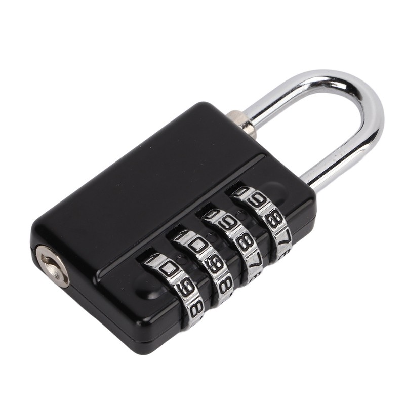 Gym Bag Locker Padlock 4 Digit Combination Zinc Alloy Black