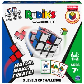 Rubik's Cube It, 2-Player 3D Puzzle Sequence Board Game Stress Relief Fidget Toy Activity Cube Travel Teen Gift Idea, for Adults & Kids Ages 7 and Up