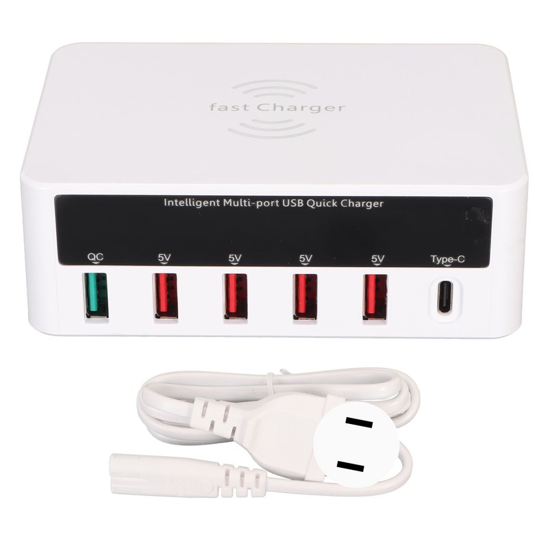 USB Fast Charging Station Wireless Multi Port 6 Ports 50W