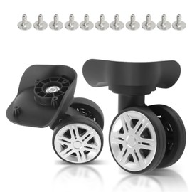 2 Pcs Luggage Caster Wheels, Replacement Plastic Luggage Wheels, Luggage Wheel Spinner Suitcase Wheels for Luggage Suitcase Trolley 360 Degree Rotation