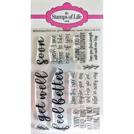 Get Well Soon Sympathy Sentiment Stamps for Card-Making and Scrapbooking Supplies by The Stamps of Life - GetWellSoon2Stamp