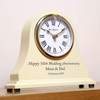 De Walden 50th Golden Wedding Anniversary Engraved Wooden Mantel Clock